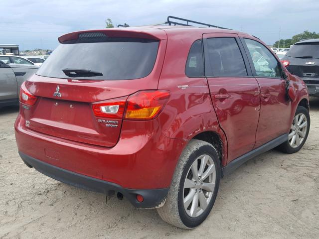 4A4AP3AU1EE016536 - 2014 MITSUBISHI OUTLANDER BURGUNDY photo 4