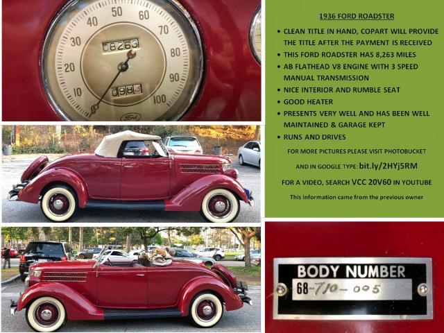 68710005 - 1936 FORD ROADSTER RED photo 10