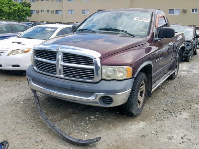 1D7HA16K84J148854 - 2004 DODGE RAM 1500 S BURGUNDY photo 2