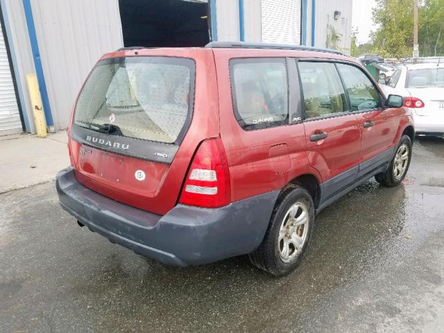 JF1SG63614H765173 - 2004 SUBARU FORESTER 2 RED photo 4
