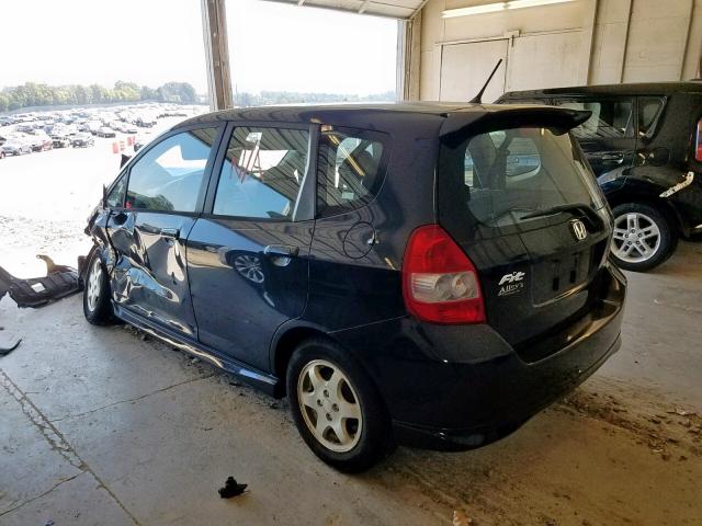 JHMGD38647S036686 - 2007 HONDA FIT S BLACK photo 3