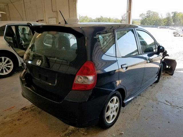 JHMGD38647S036686 - 2007 HONDA FIT S BLACK photo 4