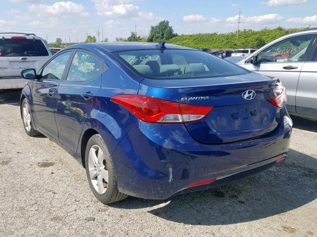 KMHDH4AE6DU534559 - 2013 HYUNDAI ELANTRA GL BLUE photo 3