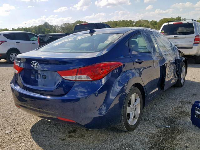 KMHDH4AE6DU534559 - 2013 HYUNDAI ELANTRA GL BLUE photo 4