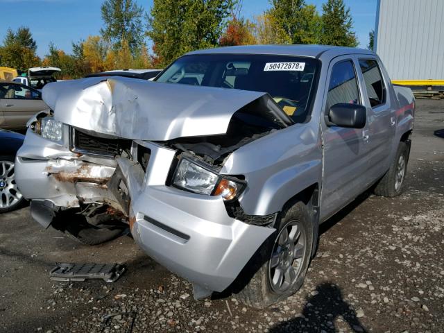 2HJYK16327H551858 - 2007 HONDA RIDGELINE SILVER photo 2