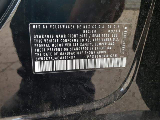 3VW2K7AJ4EM371487 - 2014 VOLKSWAGEN JETTA BASE BLACK photo 10