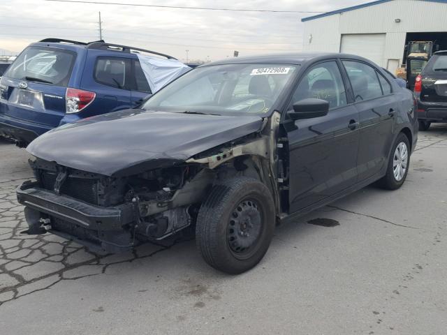 3VW2K7AJ4EM371487 - 2014 VOLKSWAGEN JETTA BASE BLACK photo 2