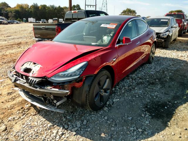 5YJ3E1EA0JF014442 - 2018 TESLA MODEL 3 RED photo 2