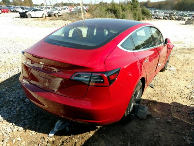 5YJ3E1EA0JF014442 - 2018 TESLA MODEL 3 RED photo 4