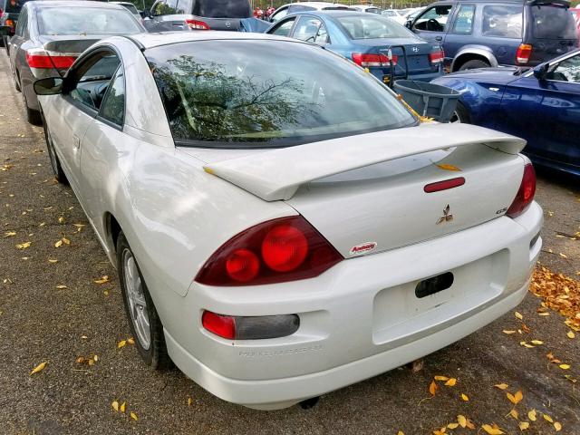 4A3AC44G52E007796 - 2002 MITSUBISHI ECLIPSE GS WHITE photo 3