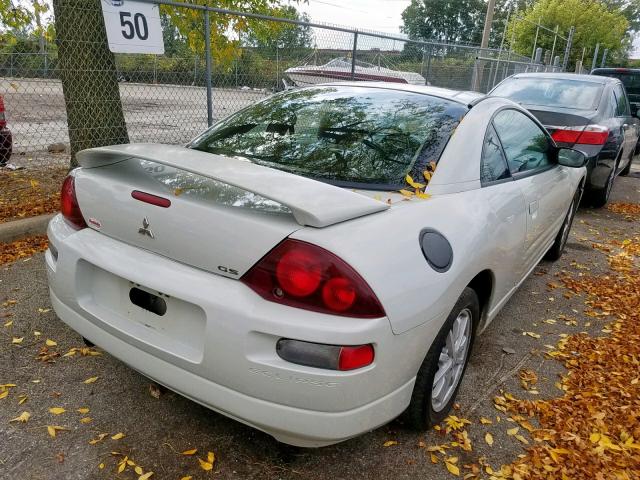 4A3AC44G52E007796 - 2002 MITSUBISHI ECLIPSE GS WHITE photo 4