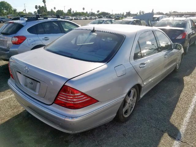 WDBNG75J05A446144 - 2005 MERCEDES-BENZ S 500 SILVER photo 4