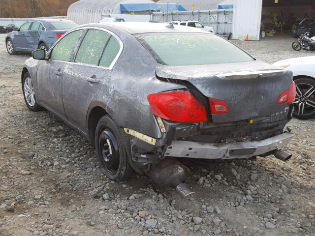 JN1CV6ARXCM675675 - 2012 INFINITI G37 GRAY photo 3