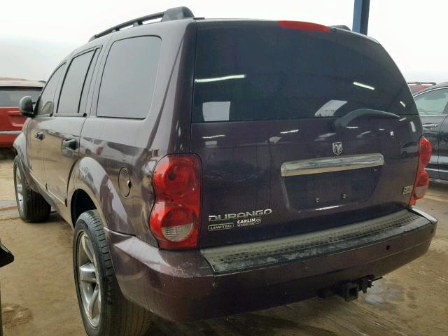 1D4HB58D14F218567 - 2004 DODGE DURANGO LI MAROON photo 3