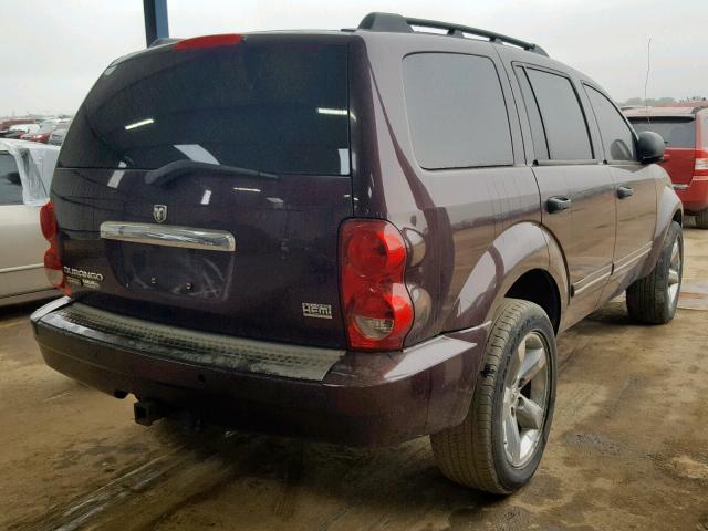 1D4HB58D14F218567 - 2004 DODGE DURANGO LI MAROON photo 4