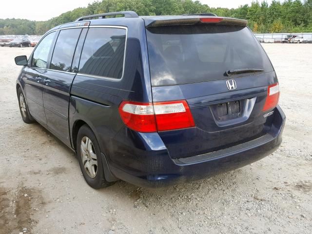 5FNRL38425B121130 - 2005 HONDA ODYSSEY EX BLUE photo 3