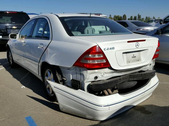 WDBRF61J63E009615 - 2003 MERCEDES-BENZ C 240 WHITE photo 3