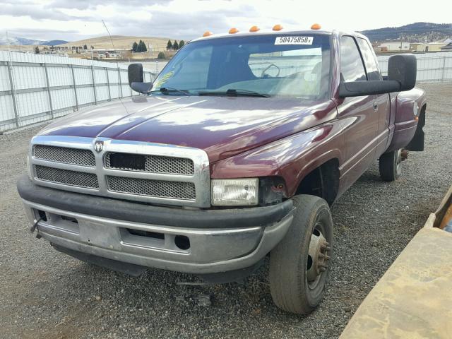 1B7MF33701J510158 - 2001 DODGE RAM 3500 MAROON photo 2