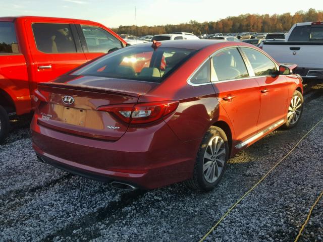 5NPE34AF6GH339298 - 2016 HYUNDAI SONATA SPO RED photo 4