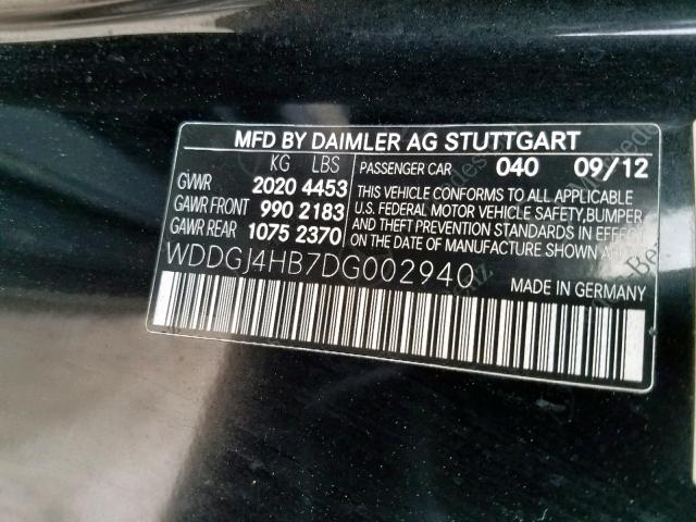 WDDGJ4HB7DG002940 - 2013 MERCEDES-BENZ C 250 BLACK photo 10