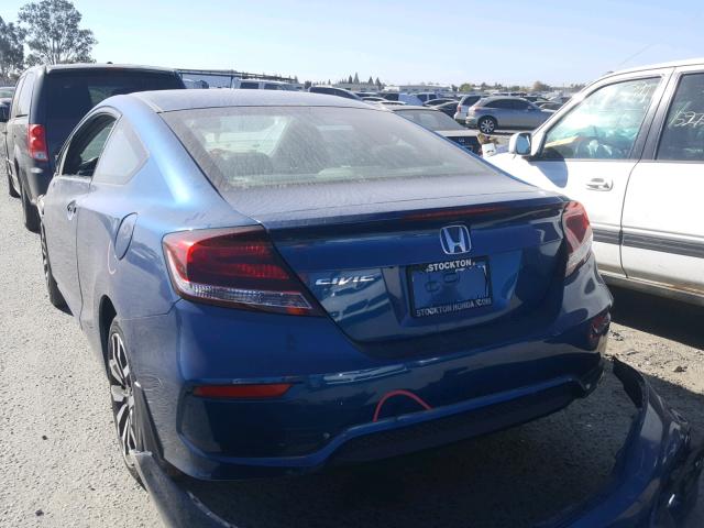 2HGFG3B06FH527244 - 2015 HONDA CIVIC EXL BLUE photo 3