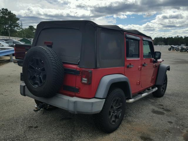 1J4GA39107L161993 - 2007 JEEP WRANGLER X RED photo 4