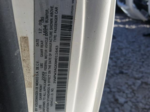 3VWPW3AGXAM011643 - 2010 VOLKSWAGEN NEW BEETLE Ağ foto 10