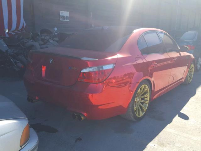 WBSNB935X7CX07930 - 2007 BMW M5 RED photo 4