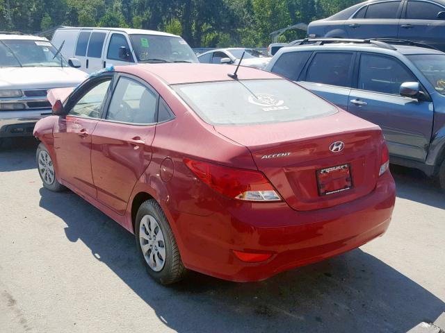 KMHCT4AE7HU213839 - 2017 HYUNDAI ACCENT SE RED photo 3