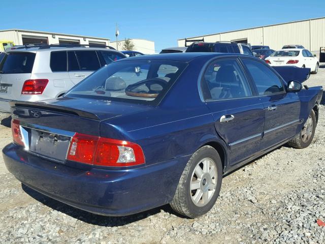 KNAGD126445337495 - 2004 KIA OPTIMA BLUE photo 4