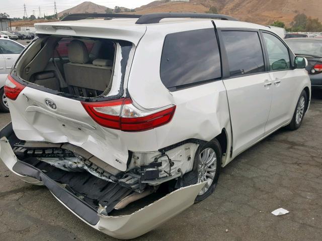 5TDYK3DC5FS590740 - 2015 TOYOTA SIENNA XLE WHITE photo 4