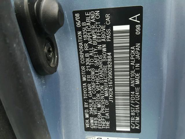 JTKDE167990282884 - 2009 TOYOTA SCION TC 蓝色 照片 10