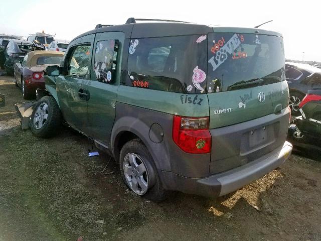 5J6YH28544L021391 - 2004 HONDA ELEMENT EX GREEN photo 3