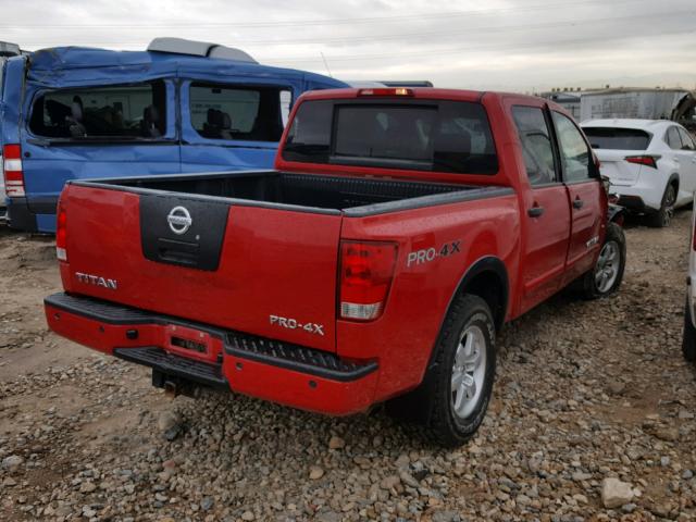 1N6AA0EC6BN319040 - 2011 NISSAN TITAN S RED photo 4