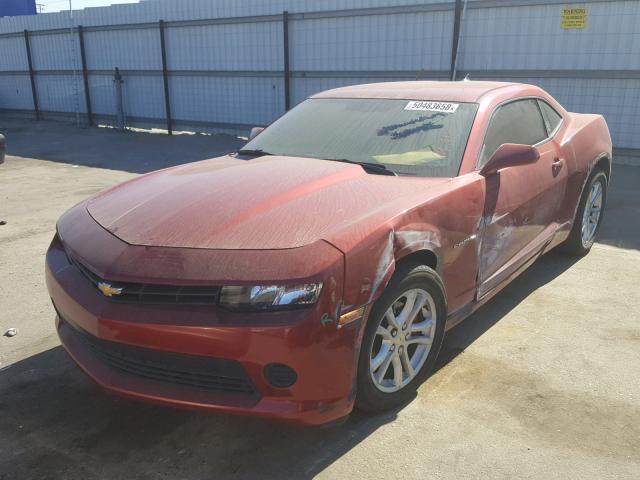 2G1FE1E33E9310928 - 2014 CHEVROLET CAMARO LS RED photo 2