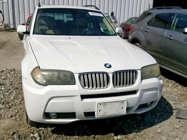 WBXPC93488WJ04871 - 2008 BMW X3 3.0SI WHITE photo 9