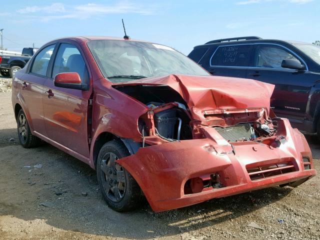 KL1TD56E09B610314 - 2009 CHEVROLET AVEO LS RED photo 1