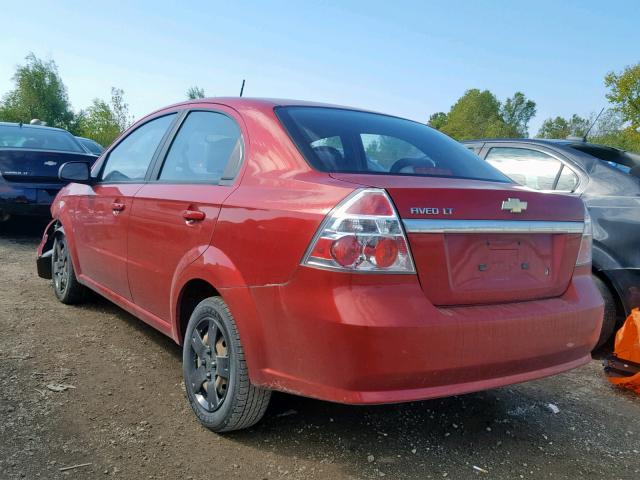 KL1TD56E09B610314 - 2009 CHEVROLET AVEO LS RED photo 3