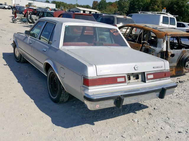 1B3BG56P0GX505786 - 1986 DODGE DIPLOMAT S SILVER photo 3