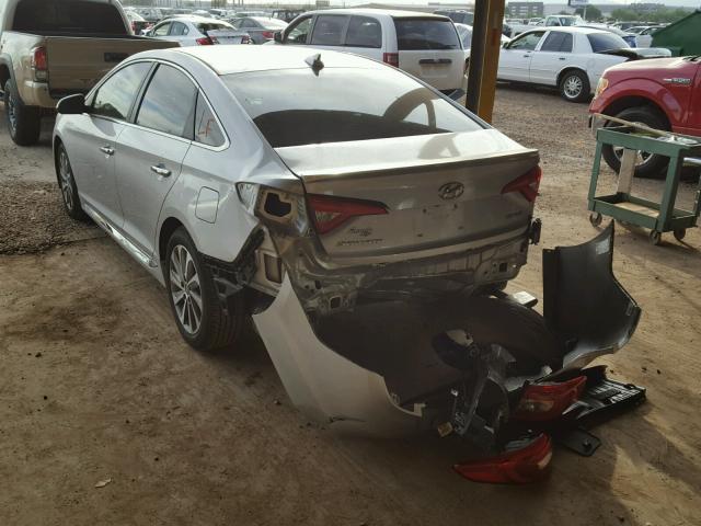 5NPE34AF1FH097132 - 2015 HYUNDAI SONATA SPO SILVER photo 3