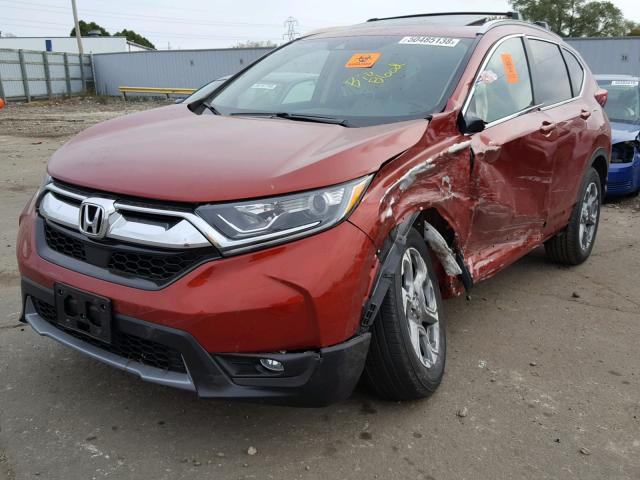 2HKRW2H85JH663760 - 2018 HONDA CR-V EXL ORANGE photo 2