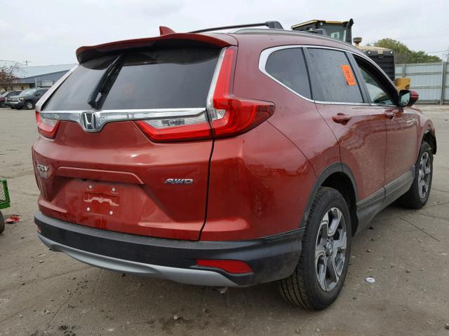 2HKRW2H85JH663760 - 2018 HONDA CR-V EXL ORANGE photo 4