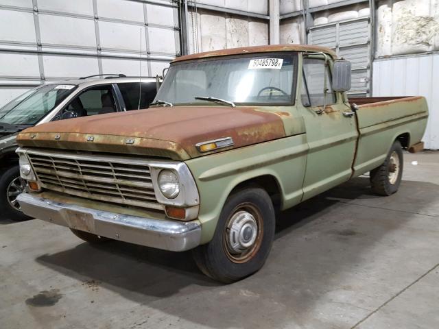 F25YRE74661 - 1969 FORD F100 GREEN photo 2