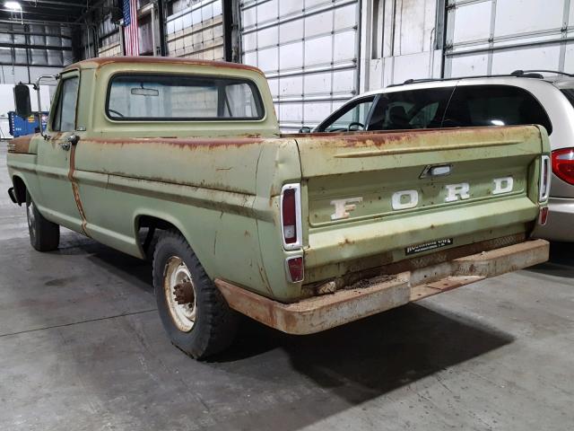 F25YRE74661 - 1969 FORD F100 GREEN photo 3