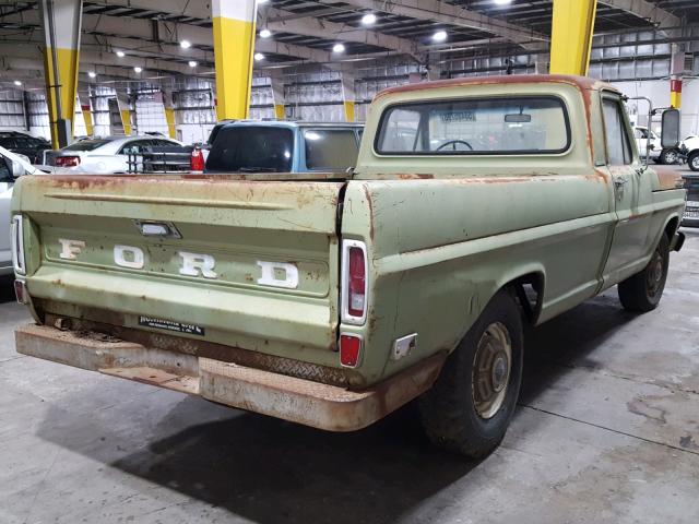 F25YRE74661 - 1969 FORD F100 GREEN photo 4