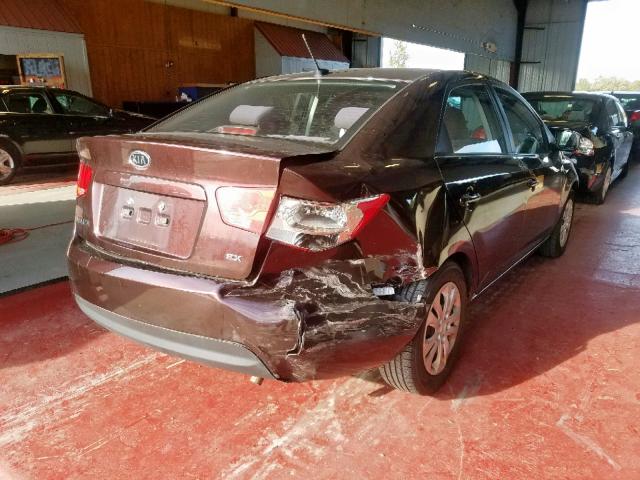 KNAFU4A21A5140324 - 2010 KIA FORTE EX MAROON photo 4