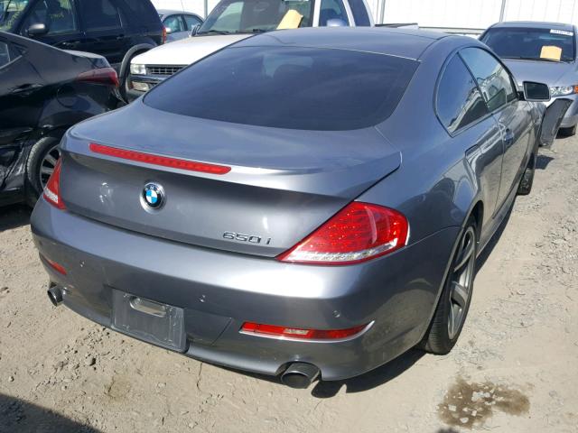 WBAEA53578CV90647 - 2008 BMW 650 I GRAY photo 4