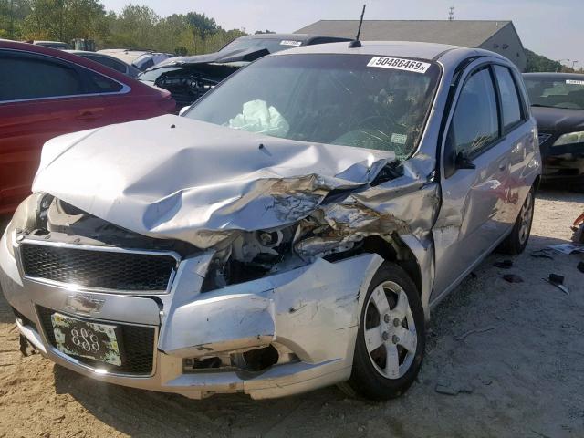 KL1TD66E29B344137 - 2009 CHEVROLET AVEO LS SILVER photo 2