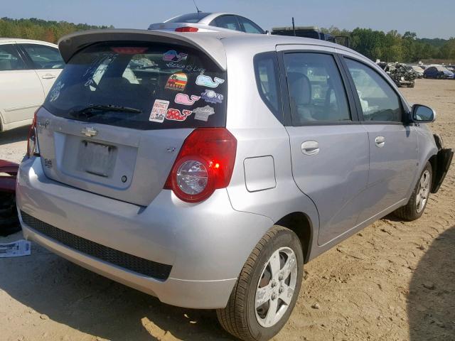 KL1TD66E29B344137 - 2009 CHEVROLET AVEO LS SILVER photo 4