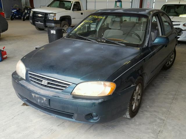 KNAFB121035252481 - 2003 KIA SPECTRA BA GREEN photo 2